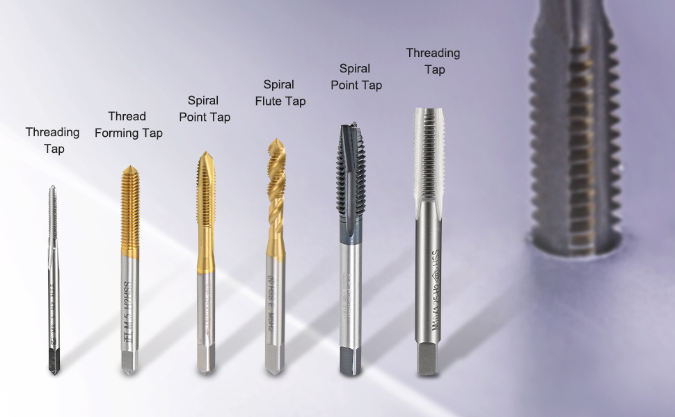 HSS Machine Taps Titanium Plated Three in One Cutting Tools Drilling and Chamfering M4*0.7