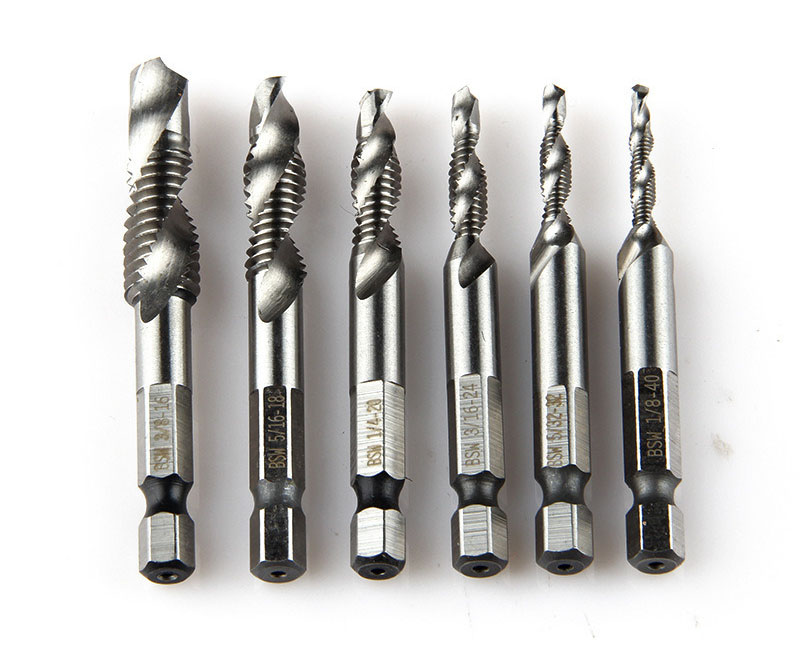 HSS Machine Taps Titanium Plated Three in One Cutting Tools Drilling and Chamfering M4*0.7