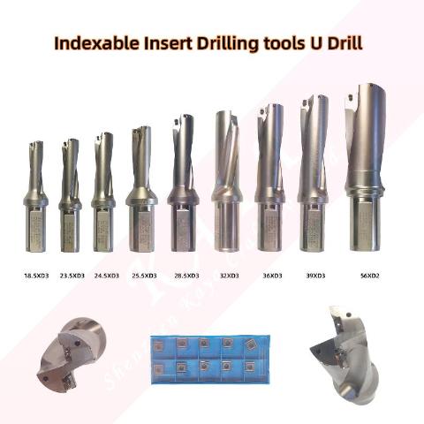 CNC Tools U Drill Tungsten Carbide Indexable U Drill with Spmg Spgt Inserts 18.5*D3